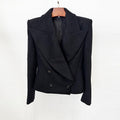Early Autumn Double Breasted Simple Slim Fit Large Collared Woolen Jacket Coat