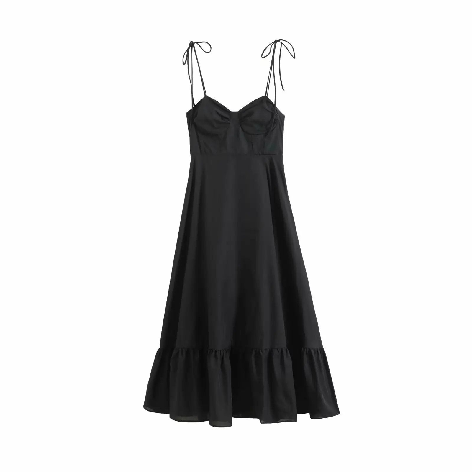 Summer Women Clothing Laminated Decoration Poplin Sleeveless Sling Dress Slimming by Wanita Store