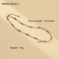 Blue Color Natural Stone Handmade Beaded Titanium Steel Necklace Affordable Luxury All Match Freshwater Pearl Embellished