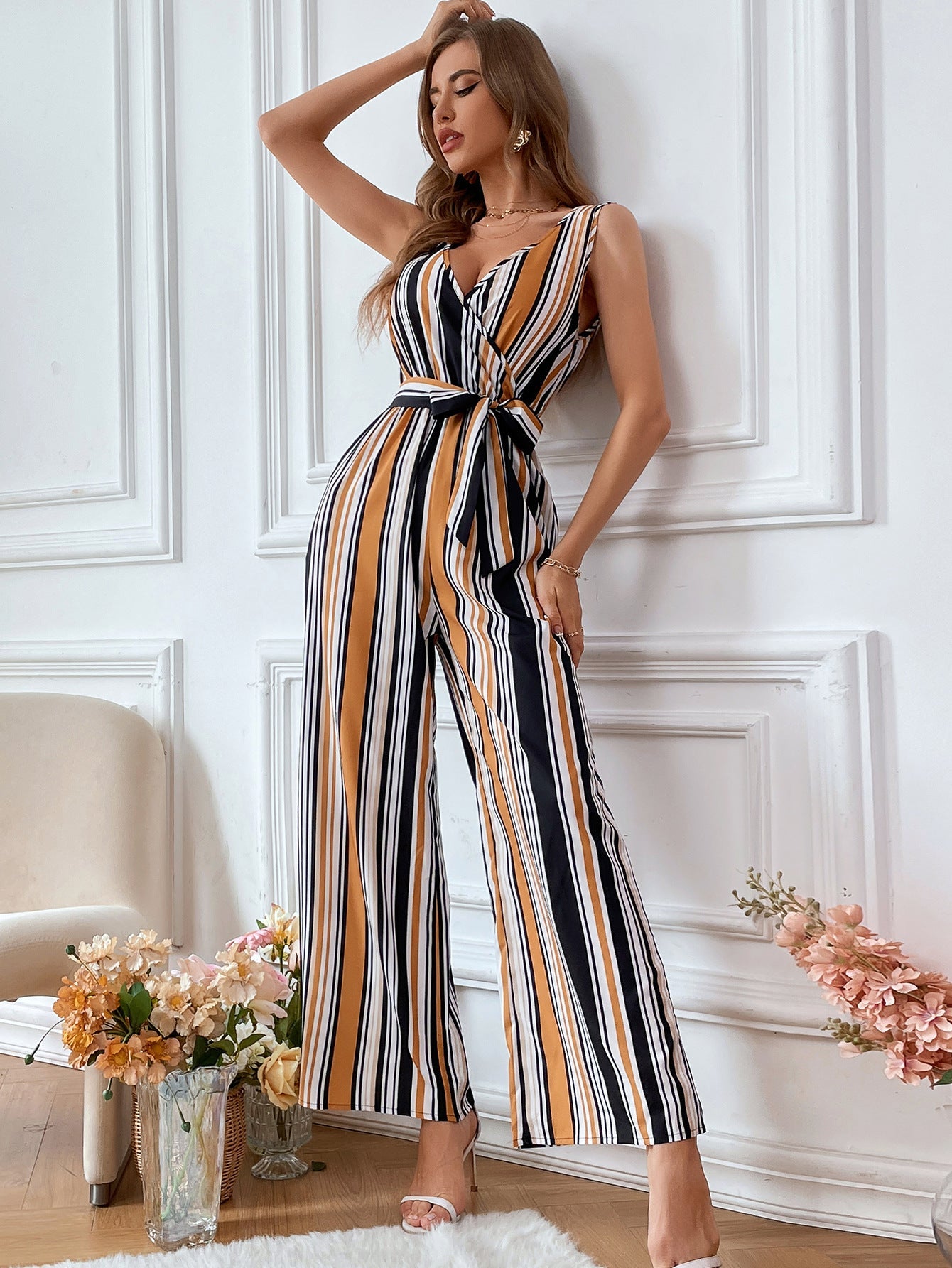 Damenbekleidung Gestreifter Jumpsuit