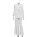 Striped Vest Women Collared Sleeveless Top Wide Leg Pants Office Two Piece Sets