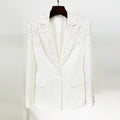 Strass-Slim-Blazer mit einem Knopf für Damen