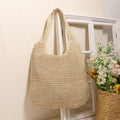 Large Capacity Shoulder Straw Bag Simple Straw Bag Woven Bag Vacation Beach Bag Casual Women Bag