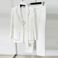 Schal Bohren Lockere Blazer Hose Zweiteiliges Set