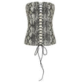 Sexy Damenbekleidung Leder Tiermuster Taillenformendes Schnür-Tube-Top Tailleneng anpassbares Westen-Top Sommer