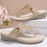 Summer New Wedge-Heeled Slippers for Women, Heightening Casual Rhinestone Thong Sandals for Outer Wear, Beach Flip-Flops, Large Size Shoes SHOPEZRA L.L.C.