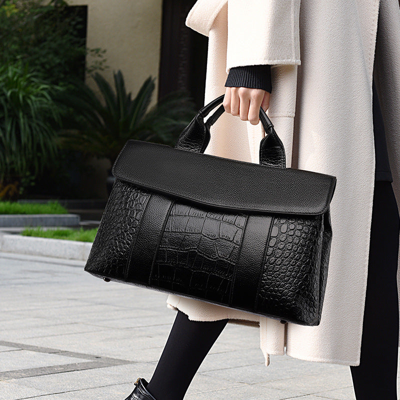 Damen Handtasche Prägung Boston Taschen Große Kapazität Arbeit Büro Tasche Damen Schulter Umhängetasche