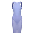 Light Blue Backless Dress Workplace Office Lightly Mature Waist Slimming Sleeveless Vest Dress