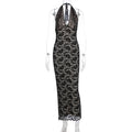 Sommer Damenbekleidung Sexy Neckholder Spitze Schlitz Schlankes Kleid