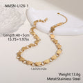 Personalized High Grade Hollowed Heart Shape Stainless Steel Necklace 18K Gold Plating Exaggerated Bracelet Hand Jewelry