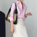 Women Clothing Autumn Advanced All Match Basic Tops Shirt