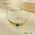 Special Interest Light Luxury Stainless Steel Crescent Shaped Natural Stone Unique No Color Fading Clavicle Necklace