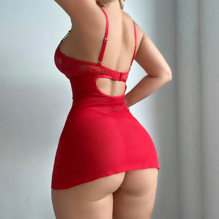 Cross-Border Foreign Trade Hot-Selling Sexy Lingerie Set Embroidered Lace See-Through Nightgown Thong Two-Piece Set for Women SHOPEZRA L.L.C.
