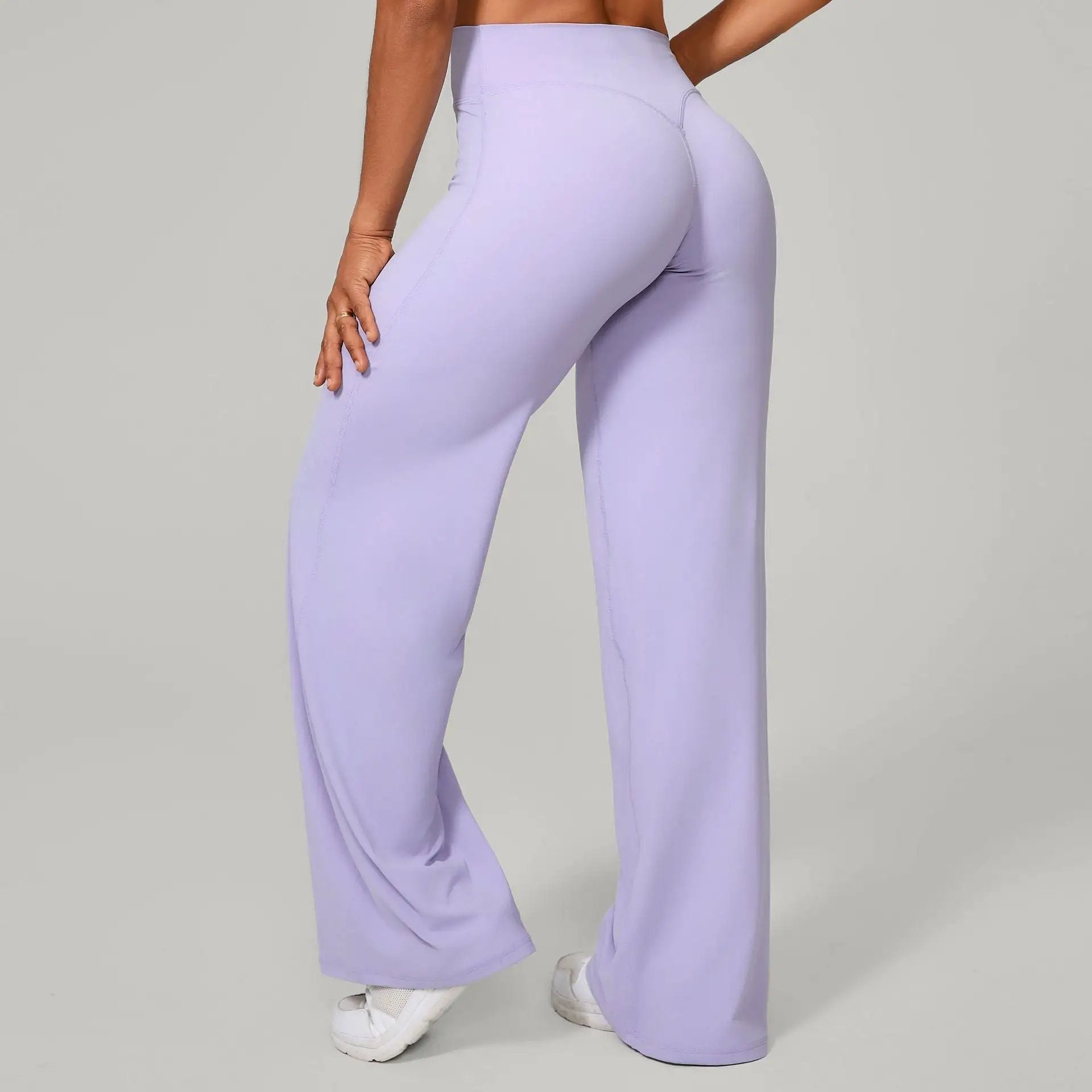 Autumn Sand Pilates Straight Yoga Pants All Match Loose Wide Leg Pants Running Sports Fitness Hip Showing Trousers by Wanita Store