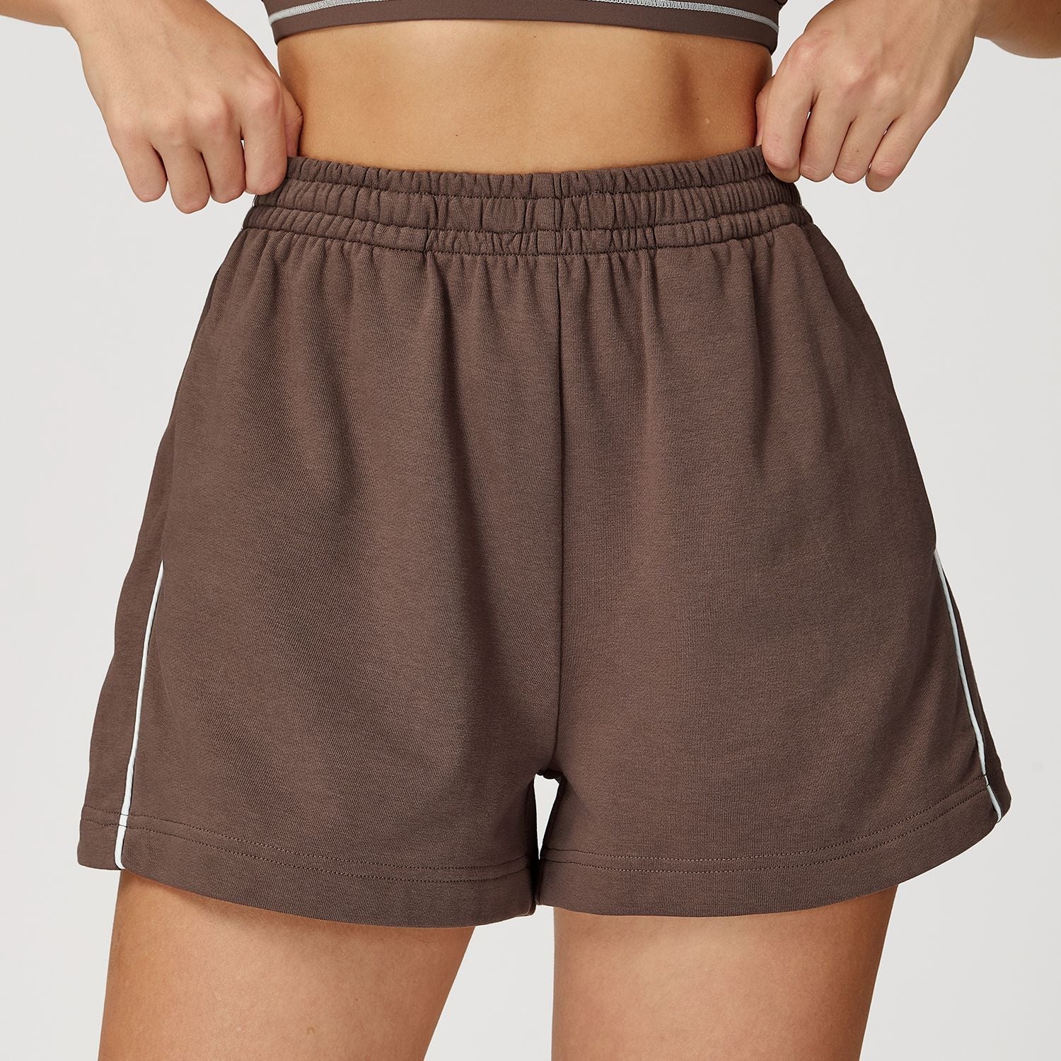 Contrast Color Sports Shorts High Waist Loose Straight Pocket Sweatpants Outdoor Casual Comfortable Shorts