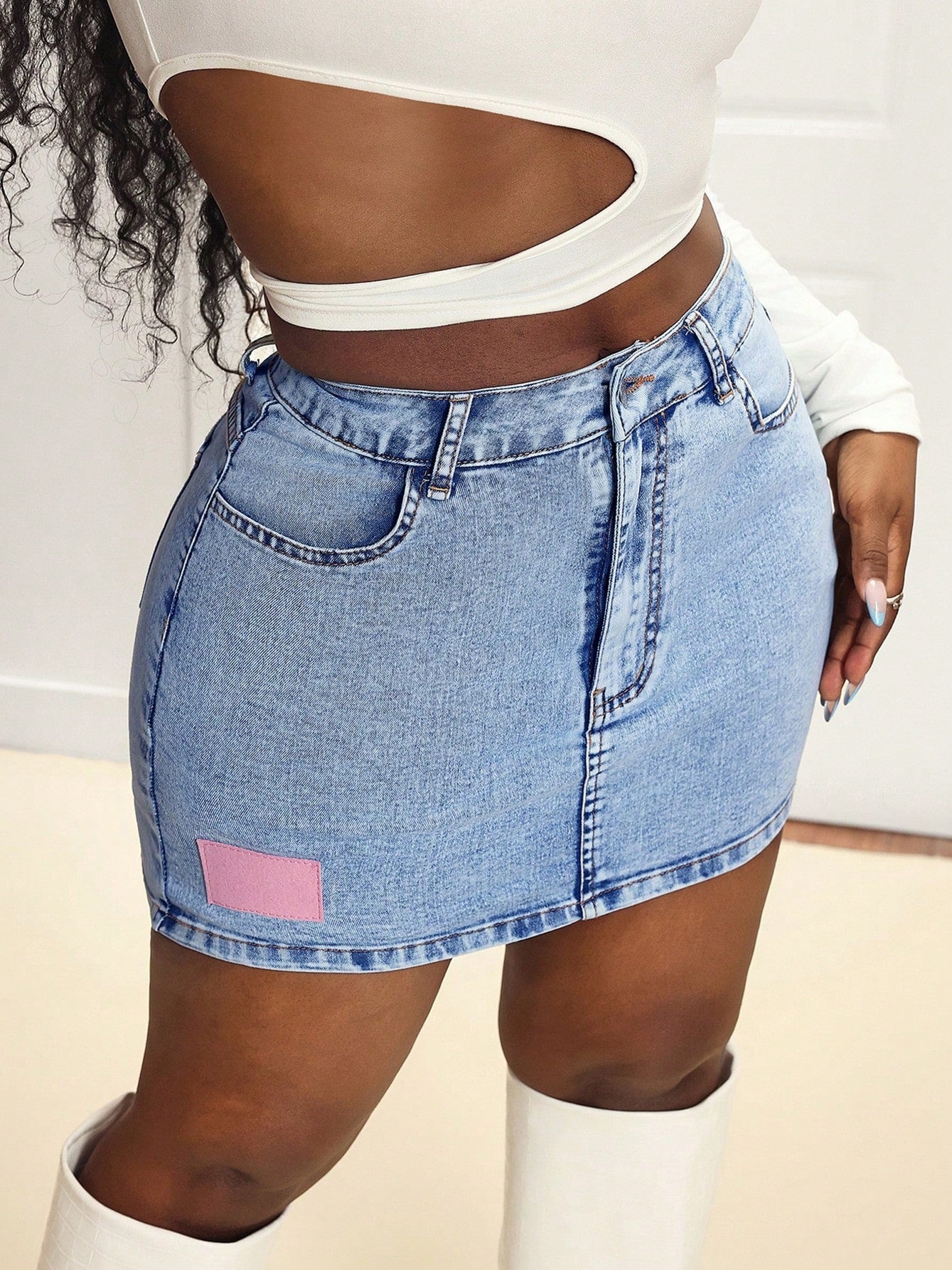 Sexy High Elastic Sexy Denim Hip Wrapped Skirt