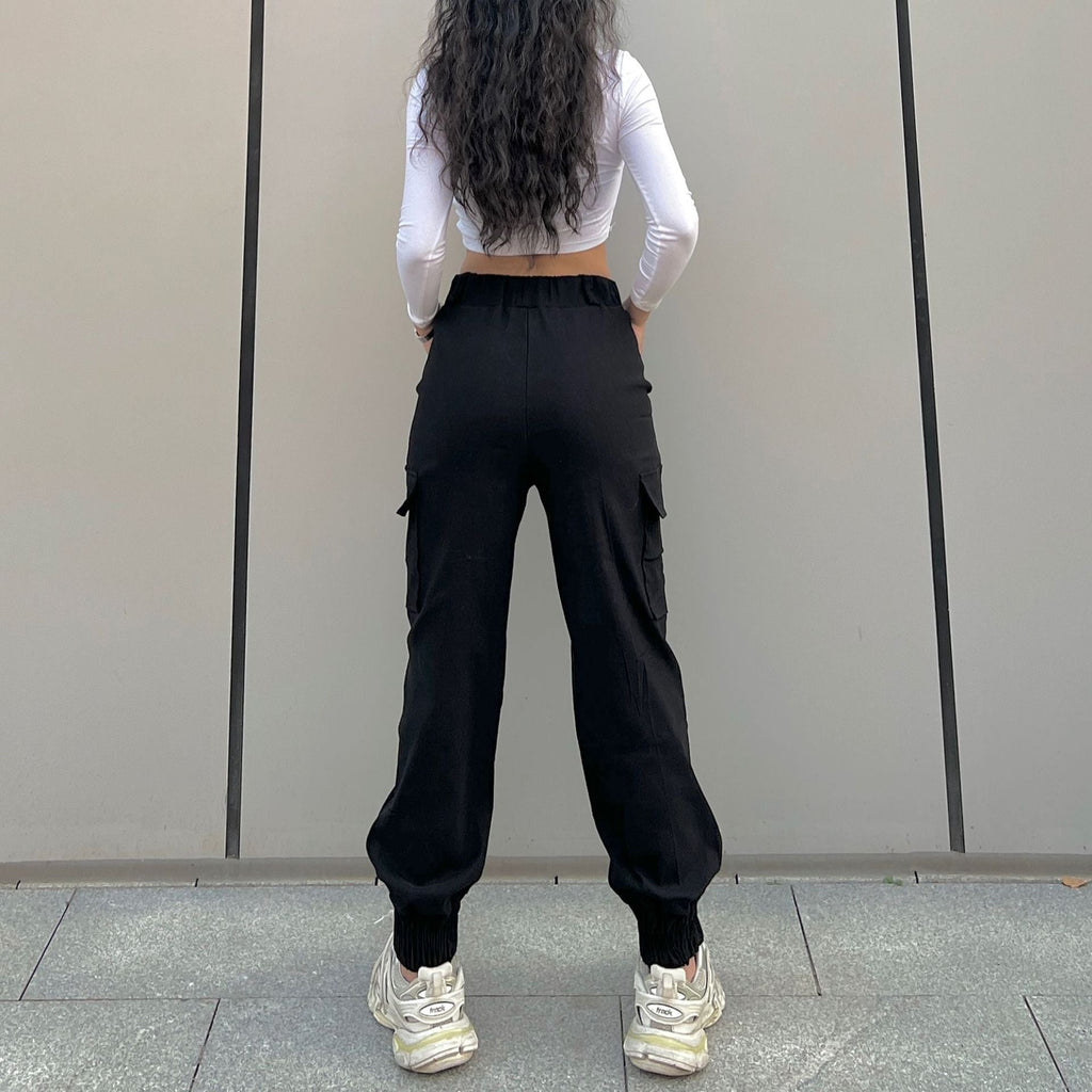 Trendige Cargohose High Street Damen Hose Jogginghose Mehrfachtaschenhose Locker Street Gerade Knöchelgebundene Hose