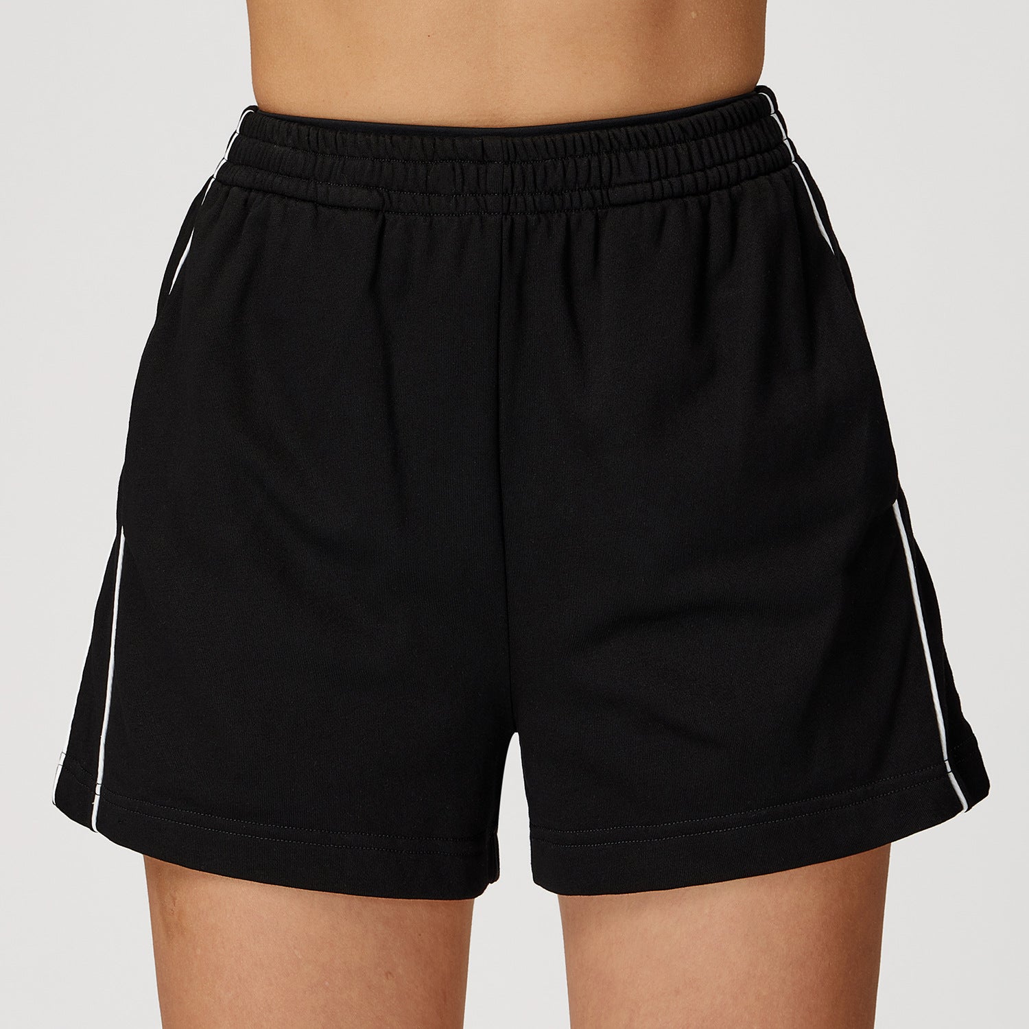 Contrast Color Sports Shorts High Waist Loose Straight Pocket Sweatpants Outdoor Casual Comfortable Shorts