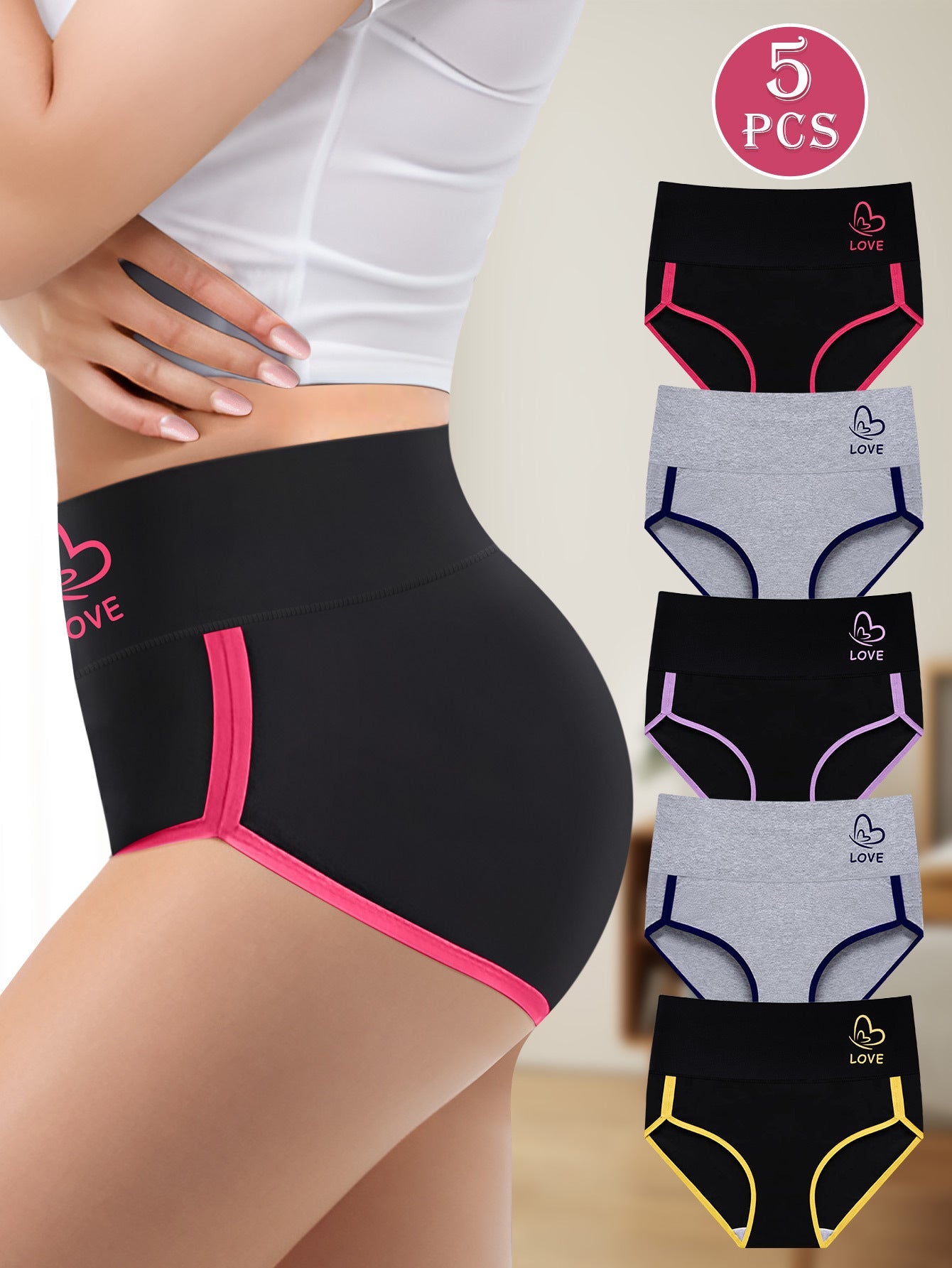 Plus size women's hip briefs by SHOPEZRA L.L.C. featuring fashionable stitching in a set of four for Europe and U.S. markets.