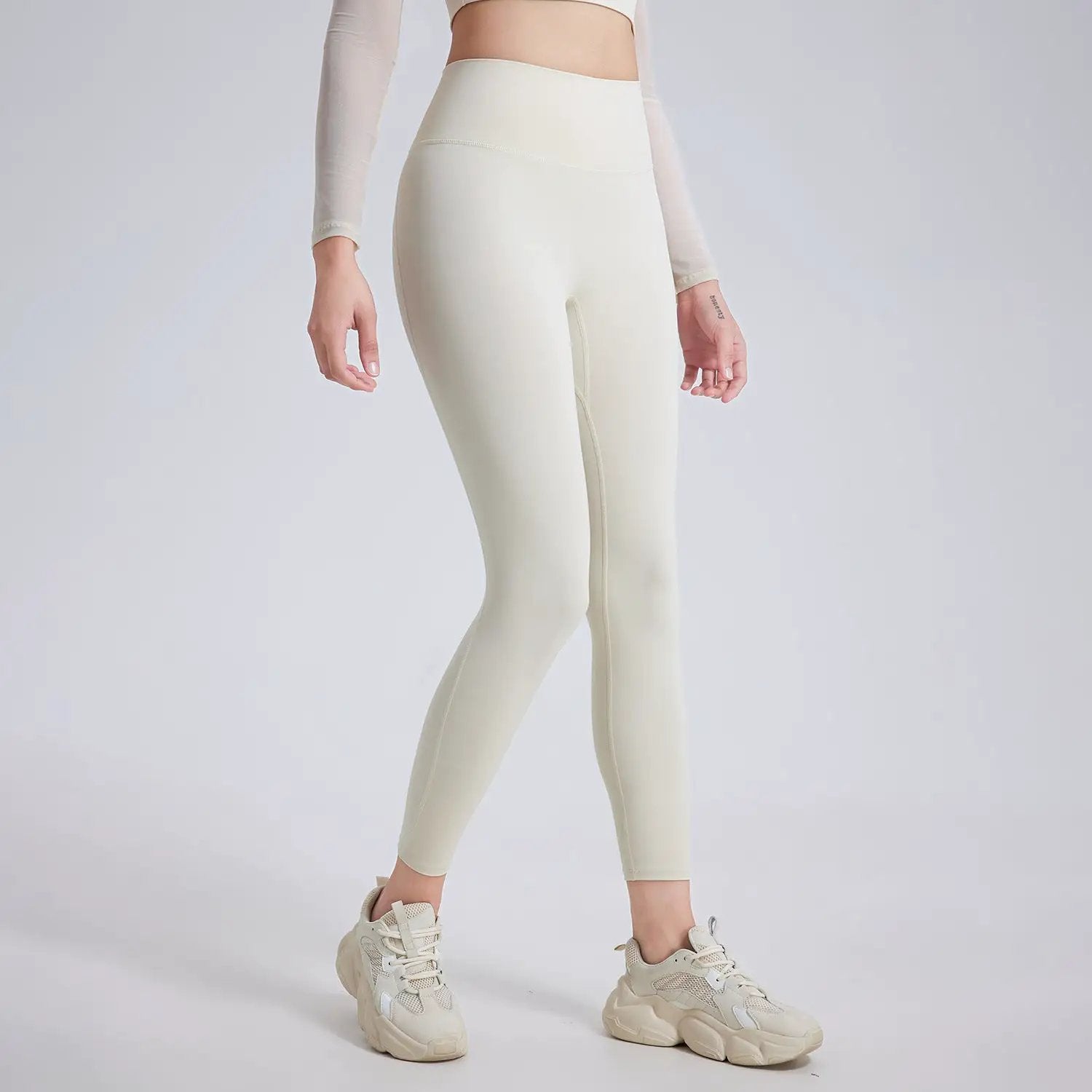High Waist Peach Hip Lifting Nude Feel Yoga Pants Women Seamless Sport Quick Drying Tights Outer Wear Running Fitness Pants by Wanita Store