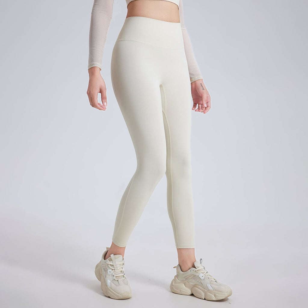 High Waist Peach Hip Lifting Nude Feel Yoga Pants Women Seamless Sport Quick Drying Tights Outer Wear Running Fitness Pants