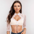 Clothing Women Beer Festival Regular Base Lace Stitching Small Shirt Top