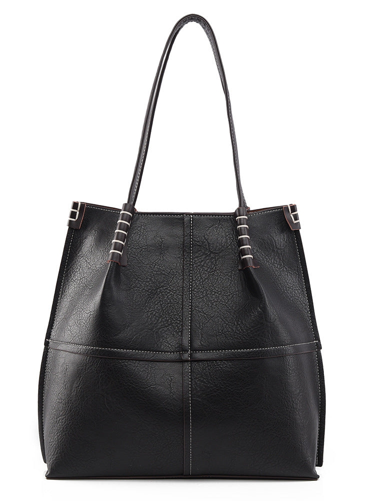 Tragetasche mit großem Fassungsvermögen, einfache Damenhandtasche mit Nähten, Umhängetasche, stilvolle Handtasche mit guter Textur