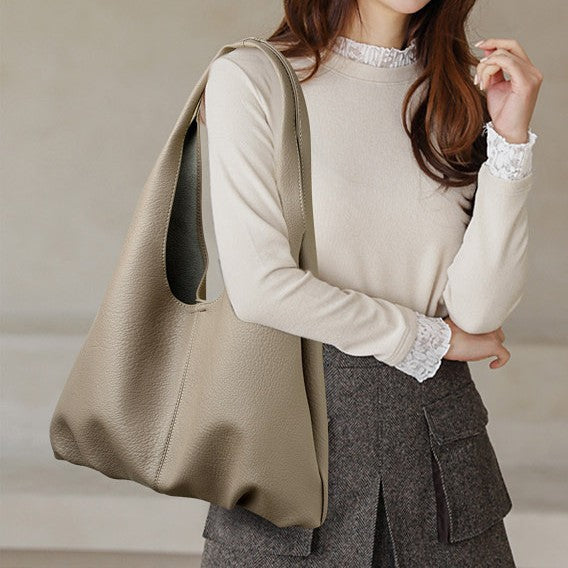 Schulter-Tragetasche für Damen, einfache Umhängetasche aus weichem Leder, Büro-Tasche, groß, 3-teilig, für Damen