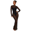 Spitze Beliebt Durchsichtig Patchwork Rundhals Damen Sexy Sexy Freizeit Enges Kleid Damen