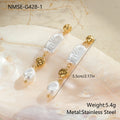 Retro Design Imitation Baroque Pearl Earrings Stainless Steel Earrings Plated 18K Gold Light Luxury Ear Rings