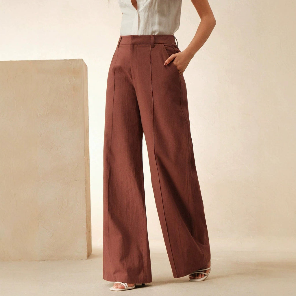 Small Breathable High Waist Drooping Work Pant Light Luxury Loose Slimming Sense Design Straight Casual Pants