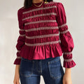 Autumn Winter Arrival Multi Color Casual Half High Collar Smocking Long Sleeved Top Bottoming Shirt