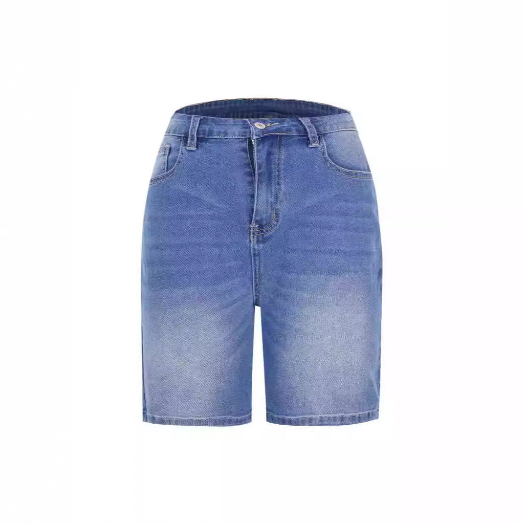 Women Slim Denim Middle Shorts