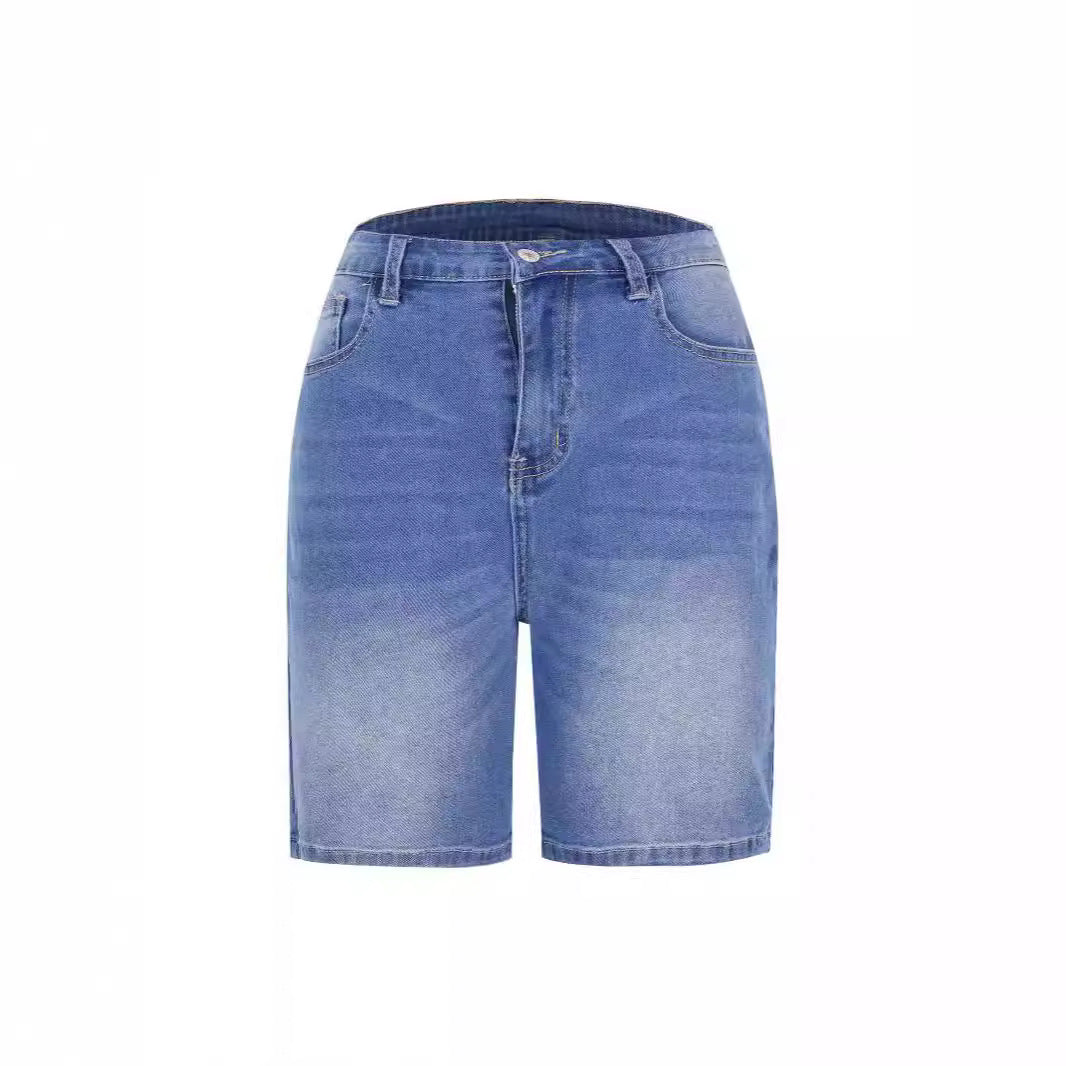 Women Slim Denim Middle Shorts
