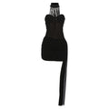 Autumn Winter Women Clothing Sexy Mesh Stitching Slim Slim Backless Halter Sheath Dress