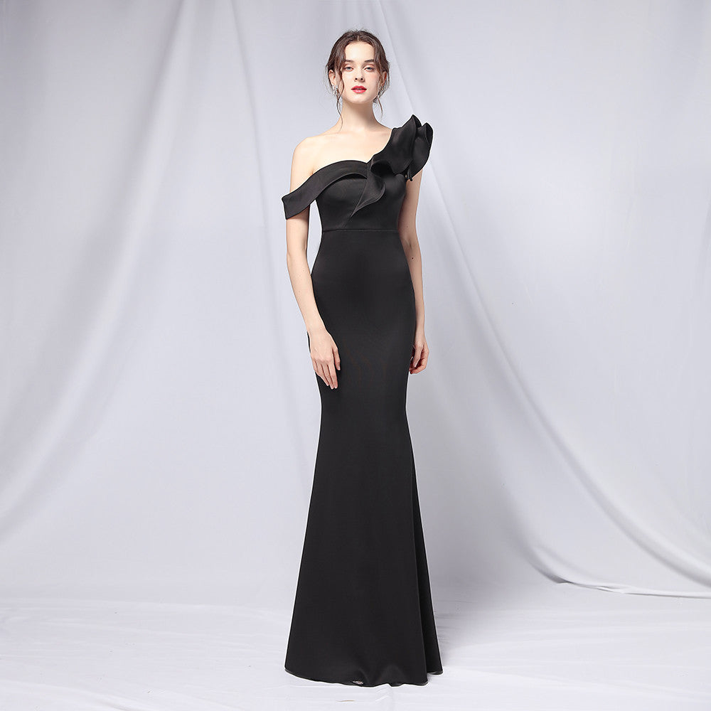 Schulterfreies Bankett-Abendkleid Maxi Party Langes Elegantes Schlankes Sexyes Meerjungfrauenkleid Festliches Abendkleid