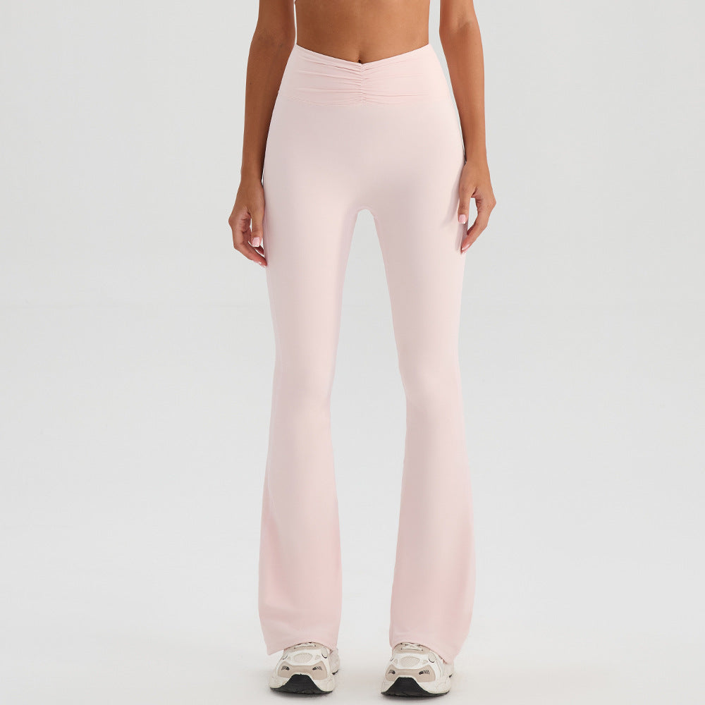 Nude Feel High Waist Hüftlifting Yoga Hose Schlaghose Lauf Fitness Hose Schlankmachende Enge Atmungsaktive Sporthose