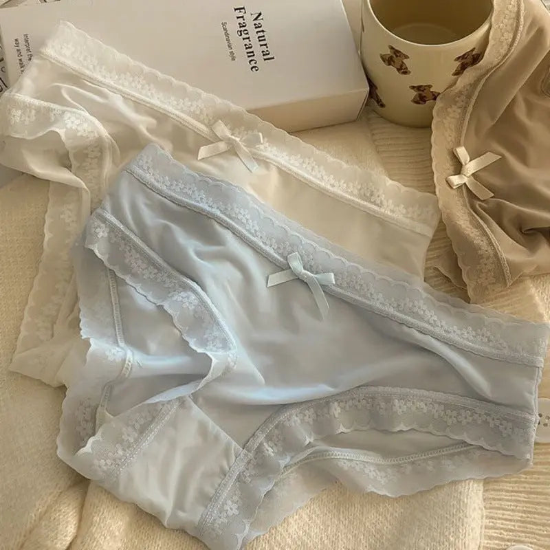 New Cream Girl Underwear Solid Color Seamless Quick-Drying Lace Sexy Ultra-Thin Summer High-End Thin Mask Shorts SHOPEZRA L.L.C.