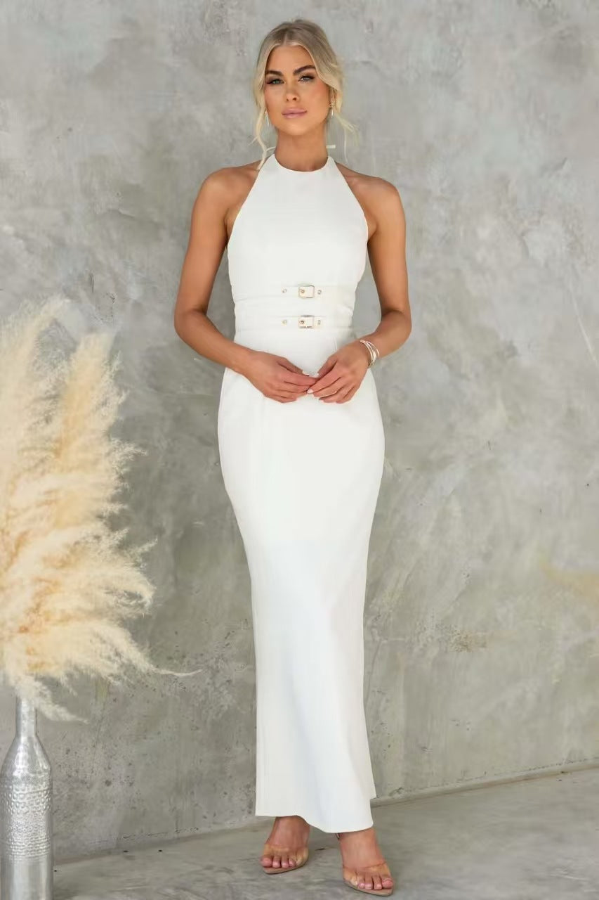 Sommerliches, sexy, ausgeschnittenes, rückenfreies Neckholder-Kleid