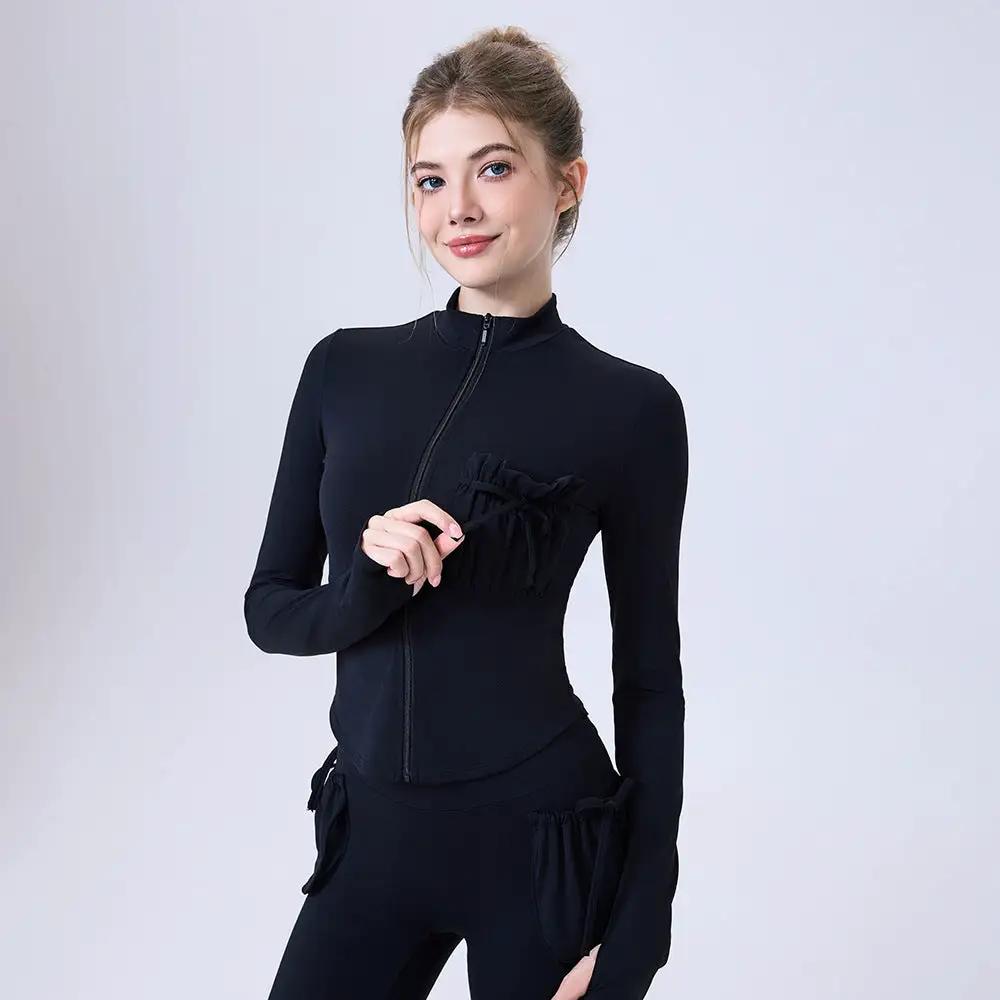 Zipper Sportswear Jacket Women Puffy Pocket Slim Fit Warm Slim Look Running Training Yoga Workout Long Sleeve by Wanita Store