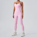 Faux Two Piece Contrast Color Sling Sports Jumpsuit One Piece Yoga Clothes Backless Outdoor Fitness One Piece