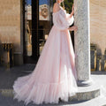 Summer Women Clothing Tube Top Dress Mesh Sexy Large Swing Wedding Evening Dress