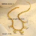 Light Luxury Heart Shaped Embellished Necklace Bracelet Niche Design Inlaid Heart Temperamental Necklace Set