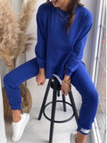 Herbstliche Fake-Zweiteiler Strickpullover und Jogginghosen Sets
