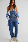 Lässige weite Jeanslatzhose für Damen