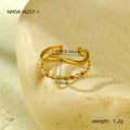 18K Gold Plated Stainless Steel Ring Women Geometric Abstract Colorful Oil Necklace Ring Ornament