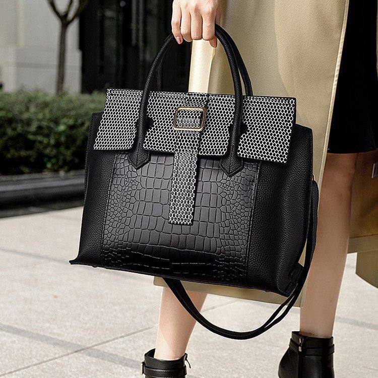 Damenhandtasche Einfache Tragetasche Große Kapazität Krokodilmuster Tasche Damen