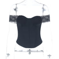Summer French Retro Elegant Design Sexy Lace Waist Top