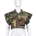 Camouflage Damen Kleidung Rüschenärmel Tasche Personalisierte Strickjacke Outdoor Kurzarm Damen Mantel
