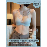 Underwear for Women Summer Thin Style Big Breasts Showing Small No Rims Sexy Breathable Mesh French Triangle Cup Push-Up Bra New Style SHOPEZRA L.L.C.